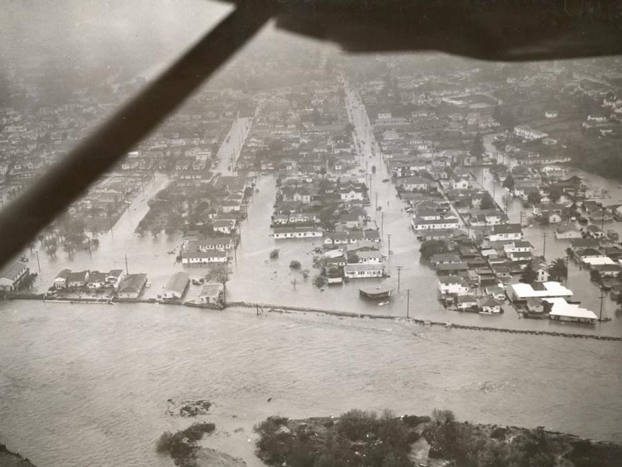 historical aerial of the floodplain